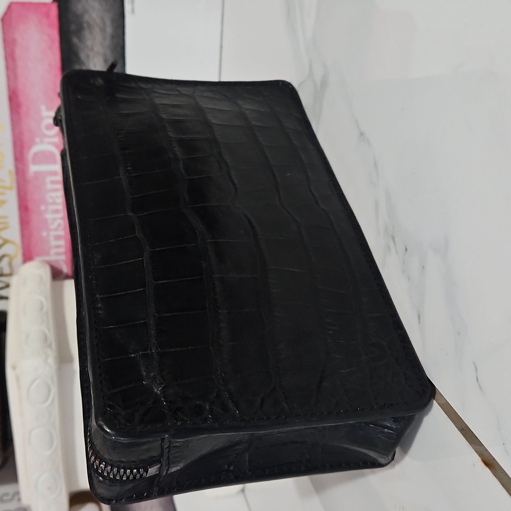 Anna Trzebinski Croc Embossed Box Clutch